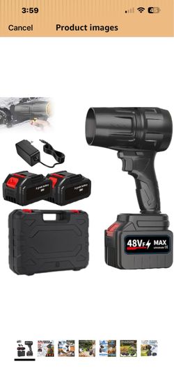 Cordless Snow Blower Electric Cordless Leaf Blower, High Power Battery Operated Handheld Blower for Snow Removal, Lawn Care, Patio Cleaning, Lightweig