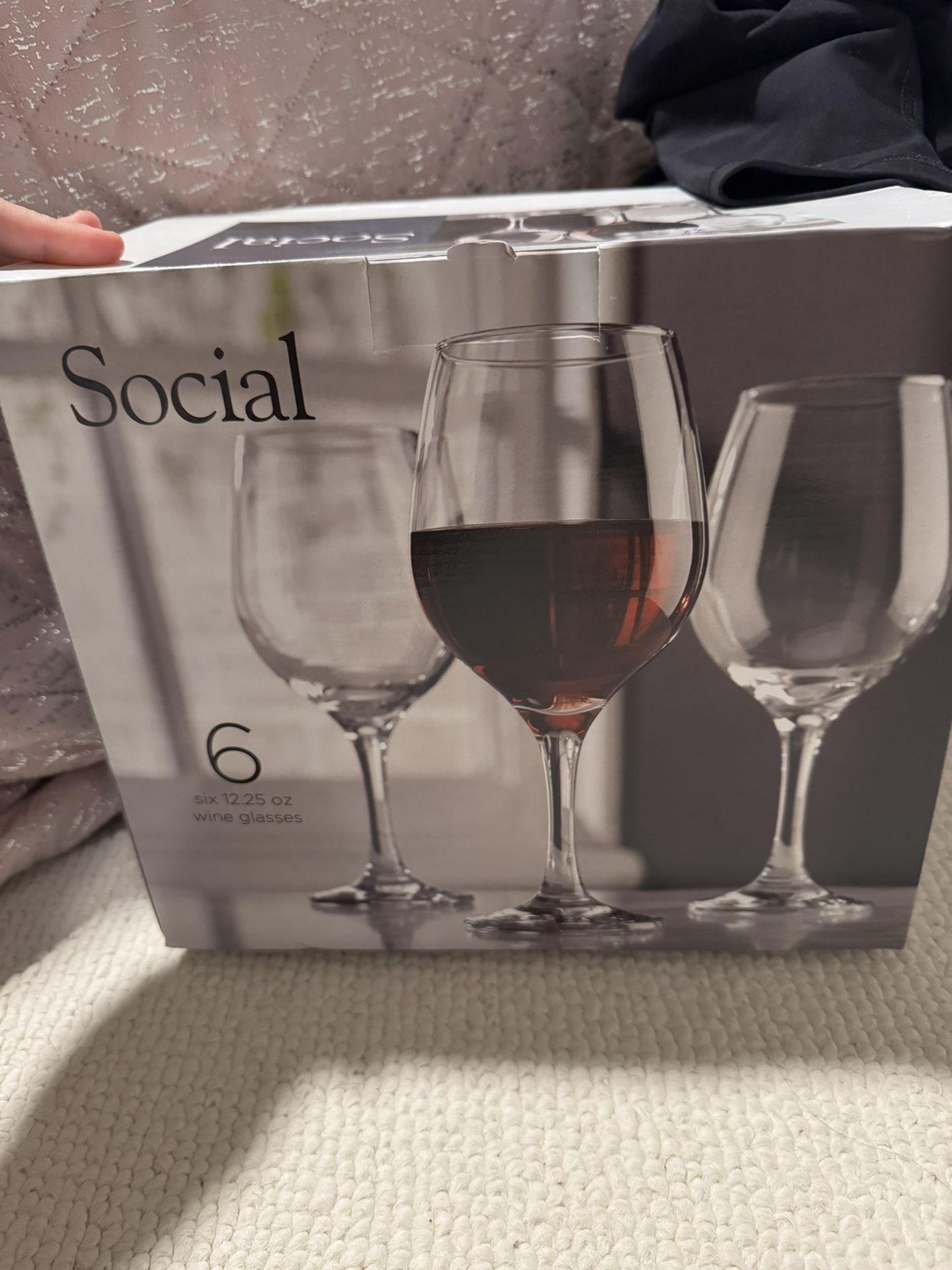 Social 6 Set Of 6 12.25 Oz Wine Glasses