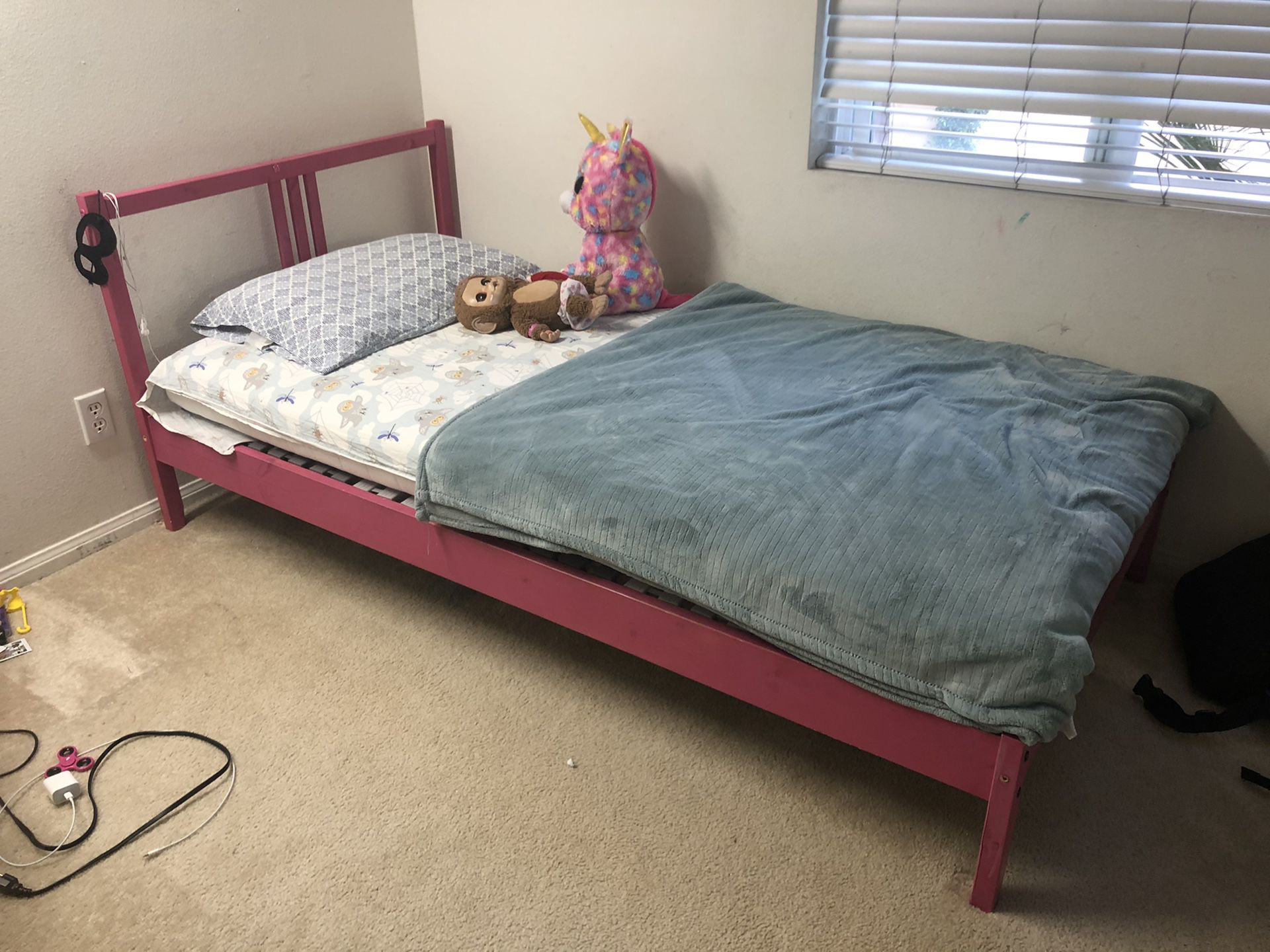 IKEA twin bed frame colored Pink