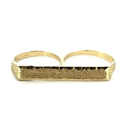 Child’s Boy’s 10k Yellow Gold Nugget Double Ring Band Size 4 & 5 GP3104568