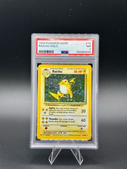 Pokemon TCG - Raichu 14/102 - Base Set Unlimited - WOTC - Holo - PSA 7 NM