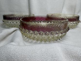 Indiana Glass Diamond Cut Glass Dessert Cups