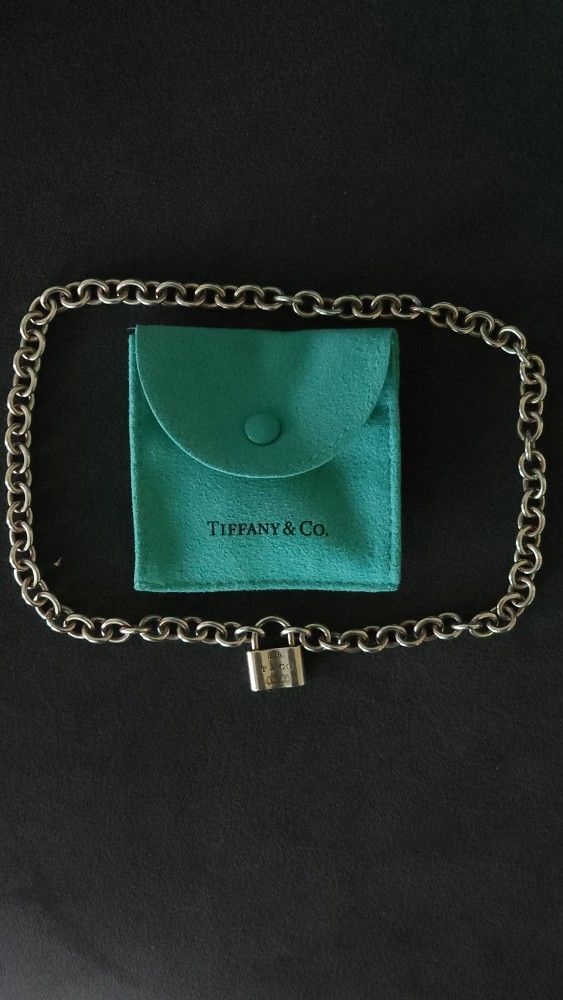 Tiffany 1837 Padlock Lock Choker Necklace Sterling Silver 925 16