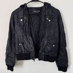 Authentic Leather Hooded Jacket