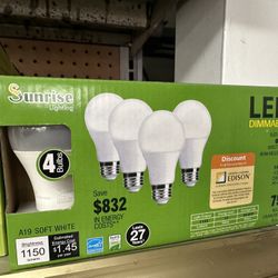 4 Bulb 75 Watts equivalent LED Dimmable energy star