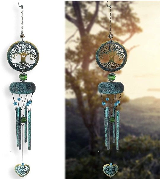 Tree of Life Wind Chimes for Outside, Memorial Gifts for Mom, Outdoor Clearance, Sympathy Gifts for Loss of Loved One, Garden Decor