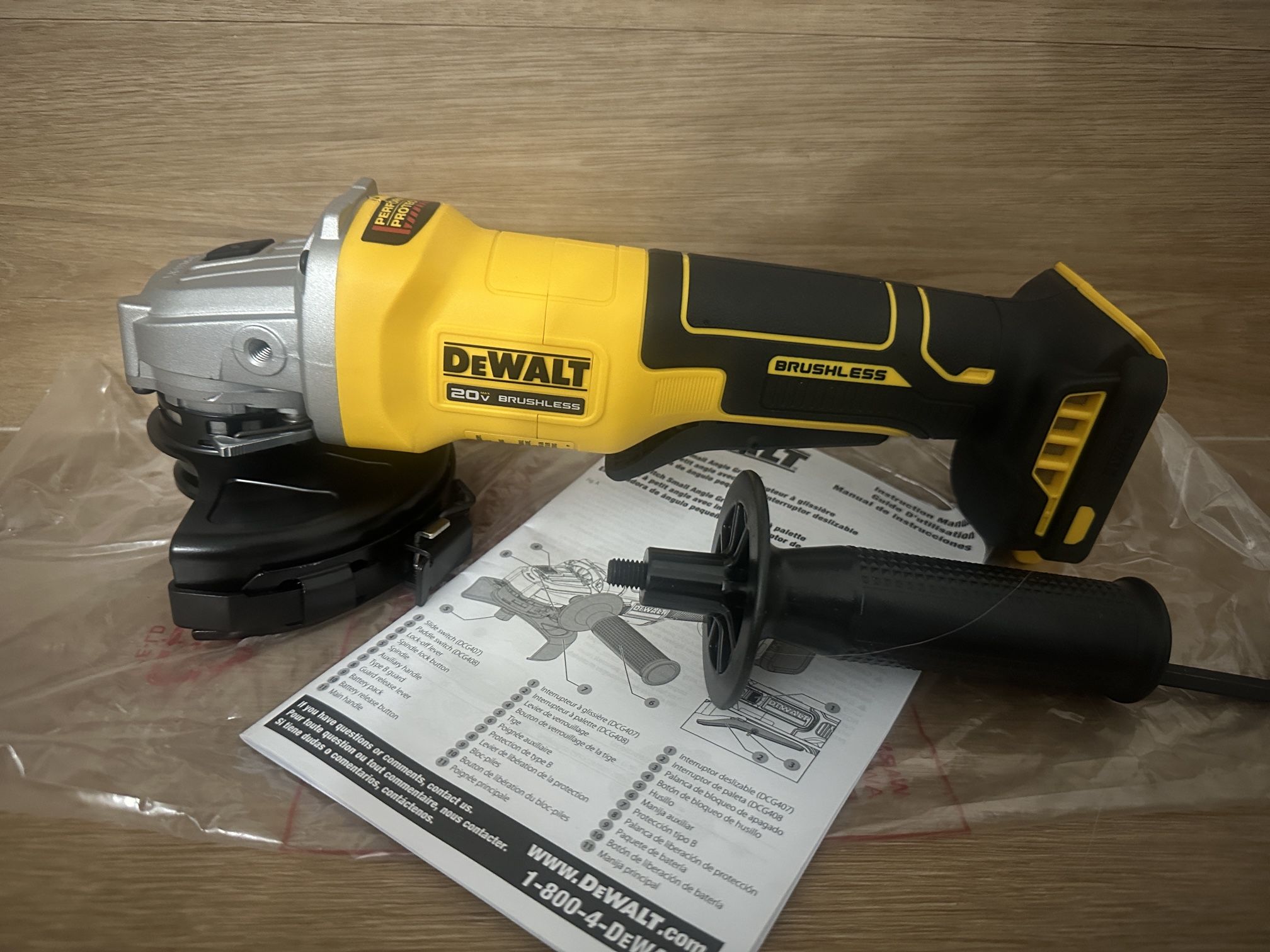 Dewalt 20v Brushless 4.5” Grinder (new)