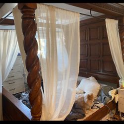 Four Post Wooden California king Bed 