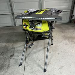 RYOBI 15 Amp 10 in. Compact Portable Corded Jobsite Table Saw with Folding Stand