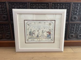 “Purim Spiel” Judaica Print by Zvi Muchnik – Signed & Numbered, Professionally Framed