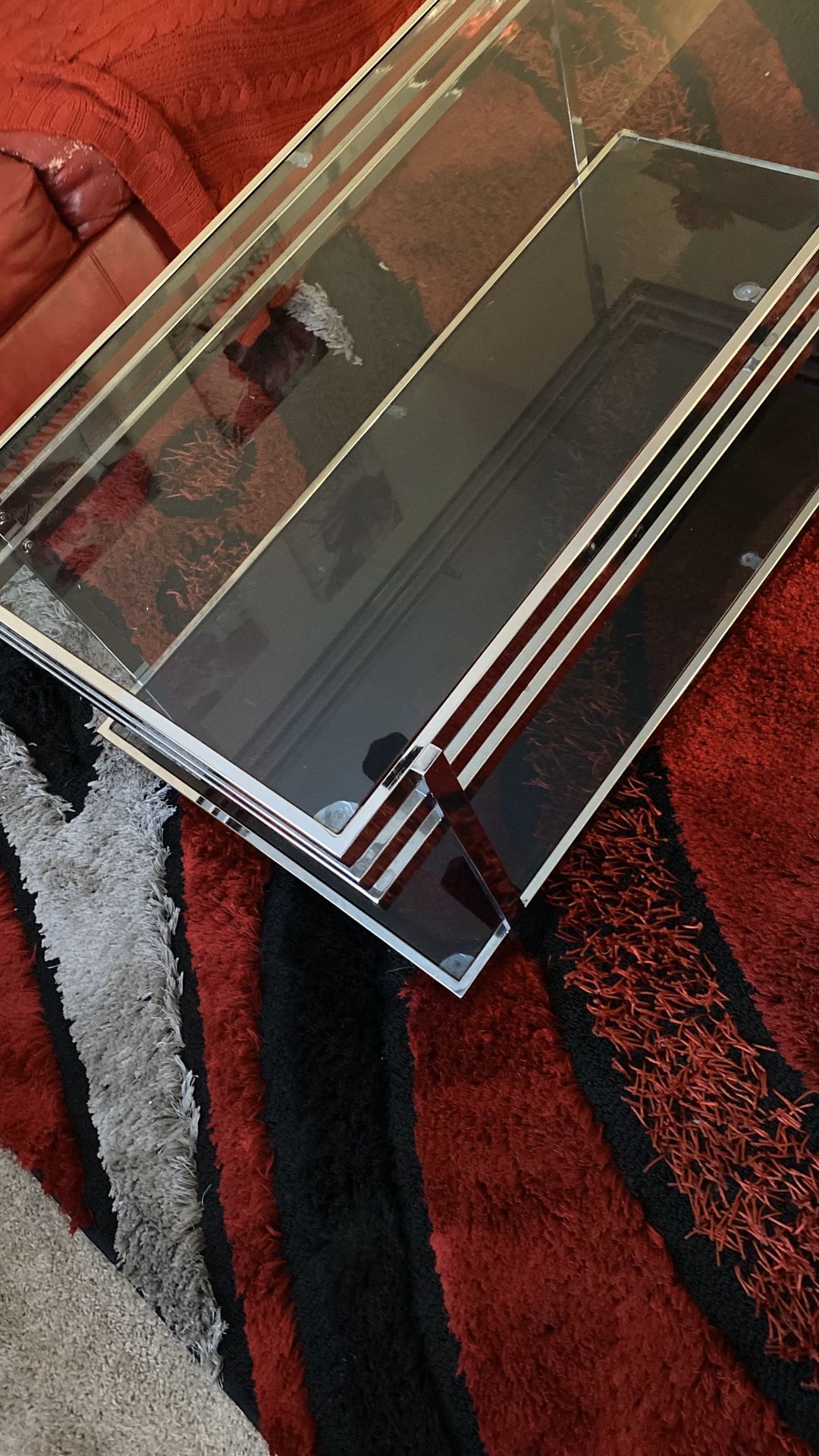 Glass and chrome table set(coffee table and 2 end tables)