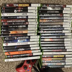 Xbox 360 Lot 42 Games Controller,wires 