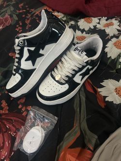 Bape Sta  black and white US 7.5