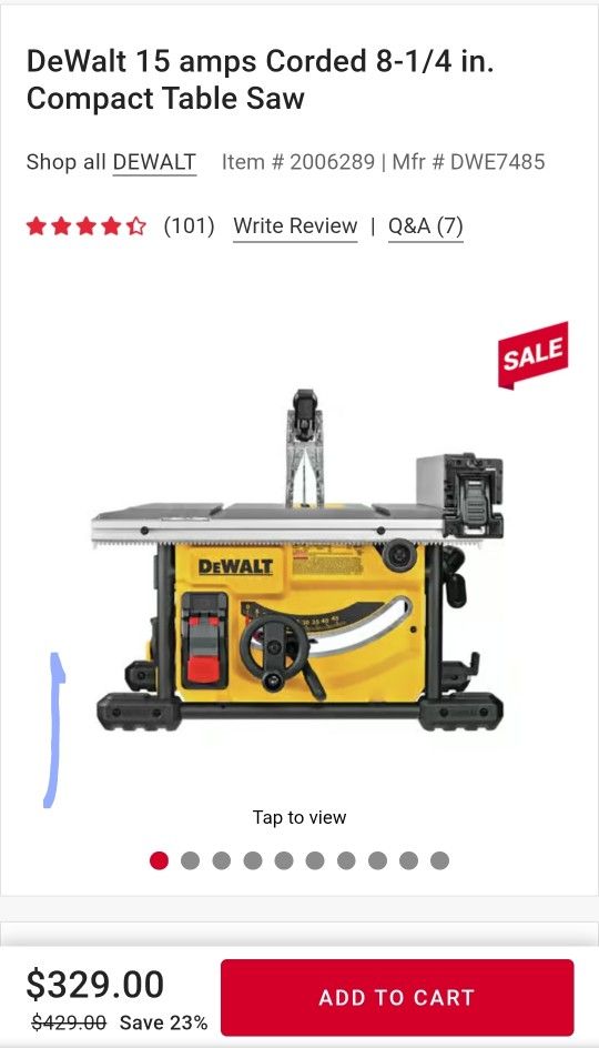 Dewalt Compact Table Saw