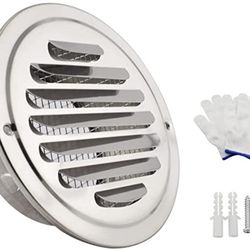 SDTC Tech 3" Round Soffit Air Vent Stainless Steel Louver Grille Cover Wall Air .BRAND NEW