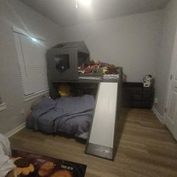 Bunk Bed With Slide (Twin Bed And Full Size Bed)