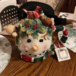 Snowman Tea Pot Ridgefield Home Holiday Collection 
