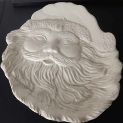 Mikasa Santa’s Cookie Plate Holiday Elegance Fine Porcelain Christmas Gold Trim