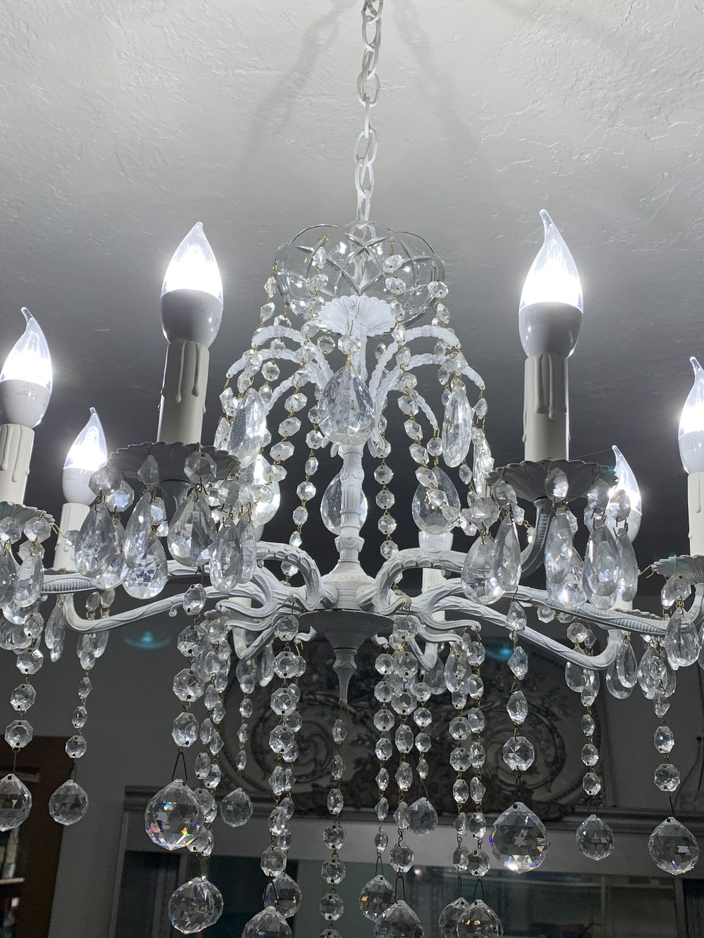 Austrian Crystal Vintage Ceiling Chandelier Light Fixture
