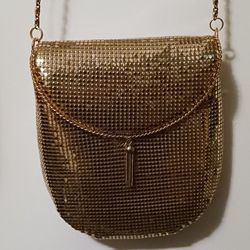 Beautiful Glam Gold Metallic Shiny Evening Bag