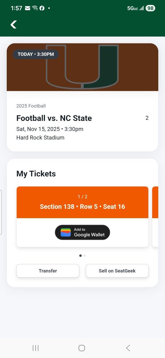 Miami Hurricanes vs NC State