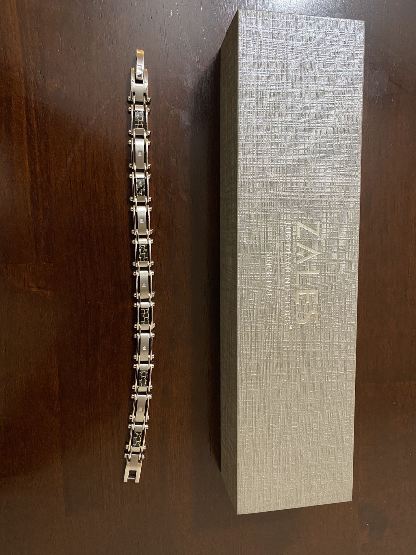 Silver and gold diamond bracelet