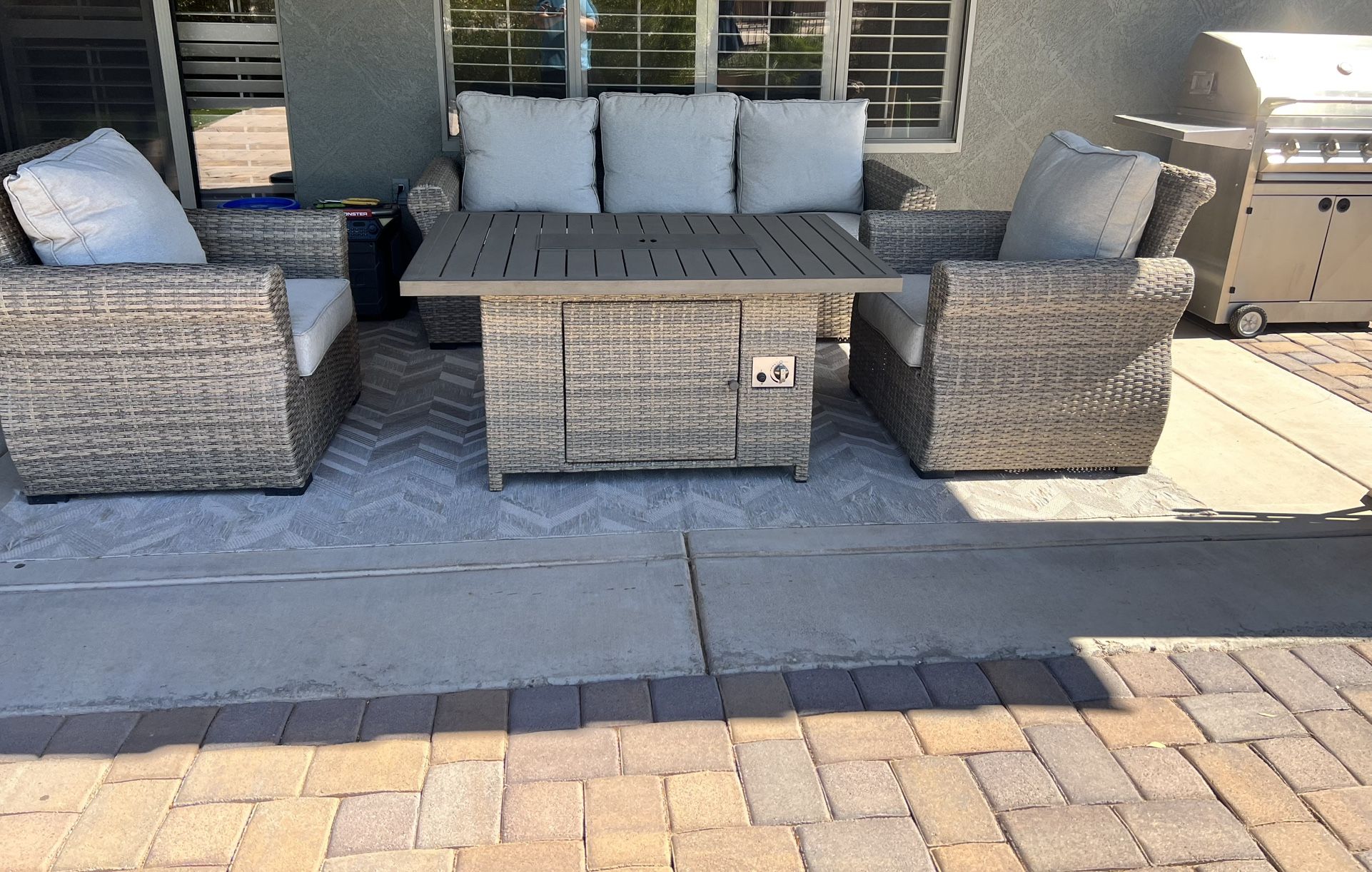 Patio Furniture Set with Fire table