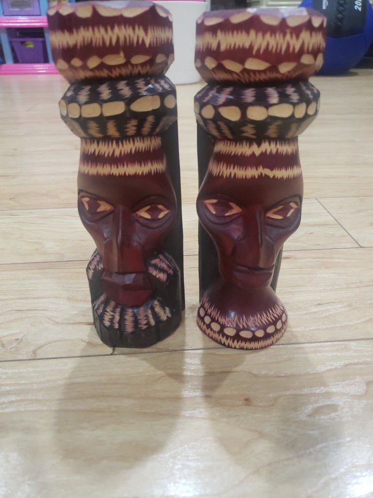 Hand Carved Wooden African Statues