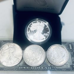 Silver American Eagles + Silver Morgan Dollars