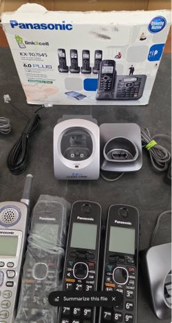 Panasonic KX-TG7645 Link2Cell Cordless Phone System – 5 Handsets + Answering Machine