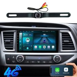 Car Stereo Radio for Toyota Highlander 2015-2019,10 Inch Android 13 Head Unit with Apple CarPlay,Android Auto,1080P Backup Camera,GPS Navigation,Bluet