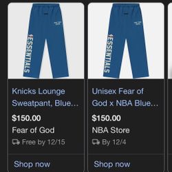 Fear Of God Sweatpants New York Knicks 