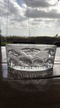 Baccarat Thomas Bastide Frosted Elephant Series Vase Made In France Glass Rare