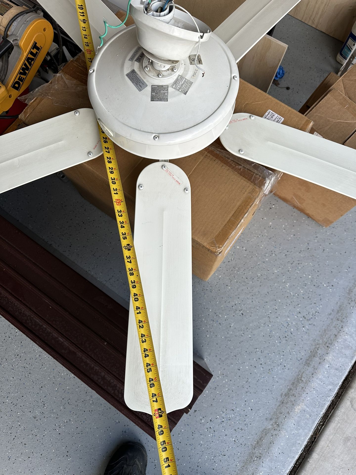 49” Large Ceiling Fan White, Harbor Breeze, With Mounting Bracket