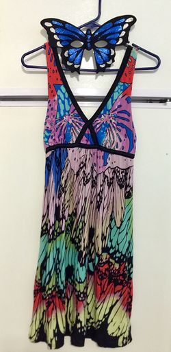 BUTTERFLY DRESS AND MASK FOR COSTUME…SZ S