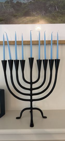 Crate and Barrel Hanukkah Menorah with Candles