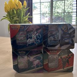 Costco 4 pokemon V Tin Set Umbreon, Sylveon, Espeon, Empoleon Sealed