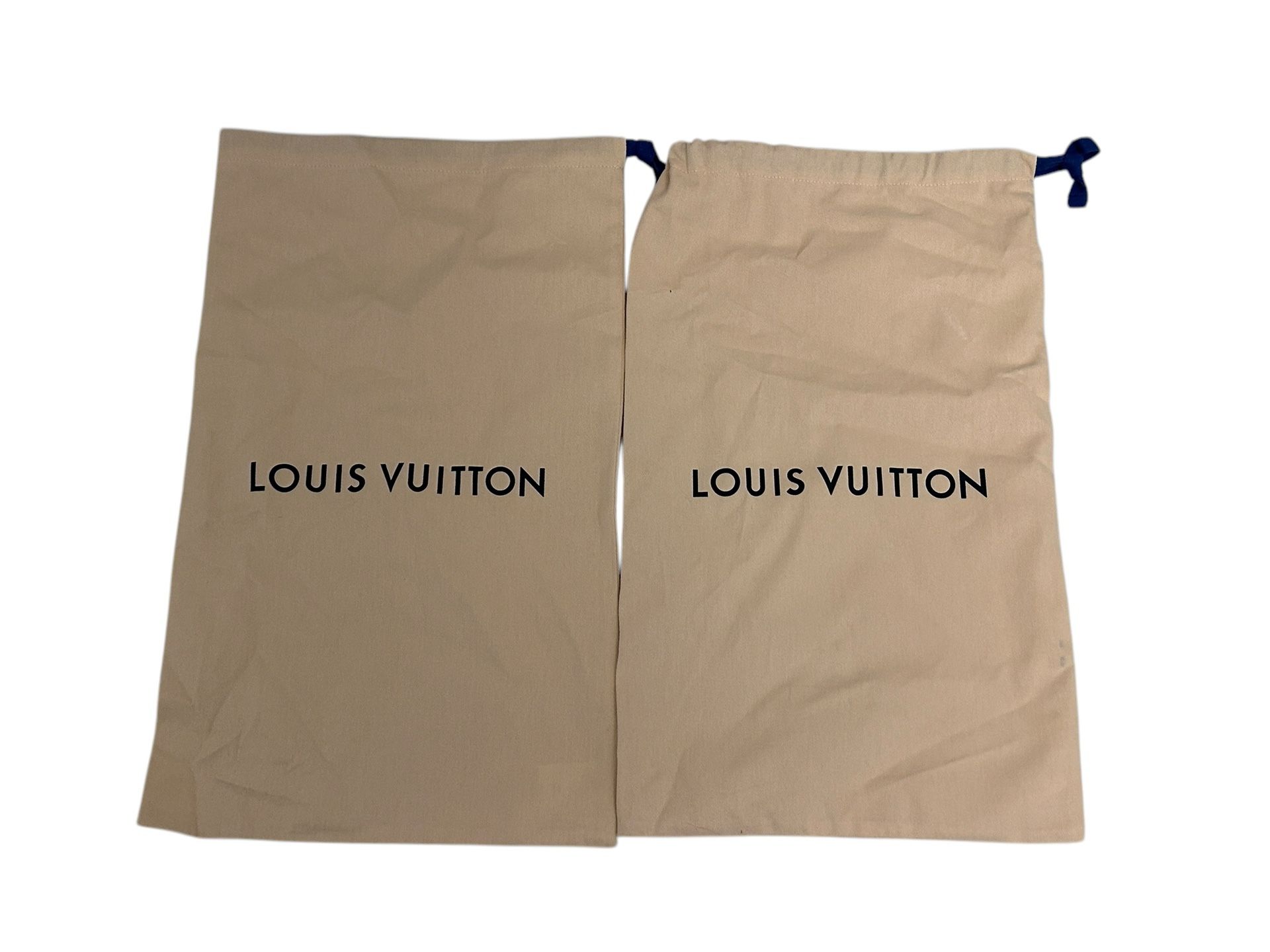 Set of 2 Louis Vuitton Dust Bag for Shoes w/ Blue Draw String Approx 20X12