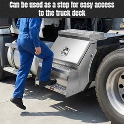 12"W Heavy Duty Side Mount Truck Tool Box Aluminum Saddle Step Box