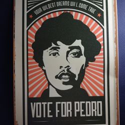 Metal Sign Vote For Pedro Napoleon Dynamite Movie Vtg Wall Art Room Aesthetic