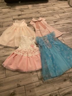 5-6 Girls Dresses and Elsa Costume 