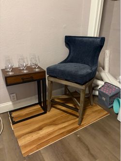 Modern Upholstered Counter Height Chair & Accent Side Table Set