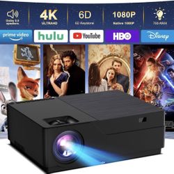 M18 WiFi Bluetooth Projector Portable Movie Projector w/ Speaker Auto Keystone