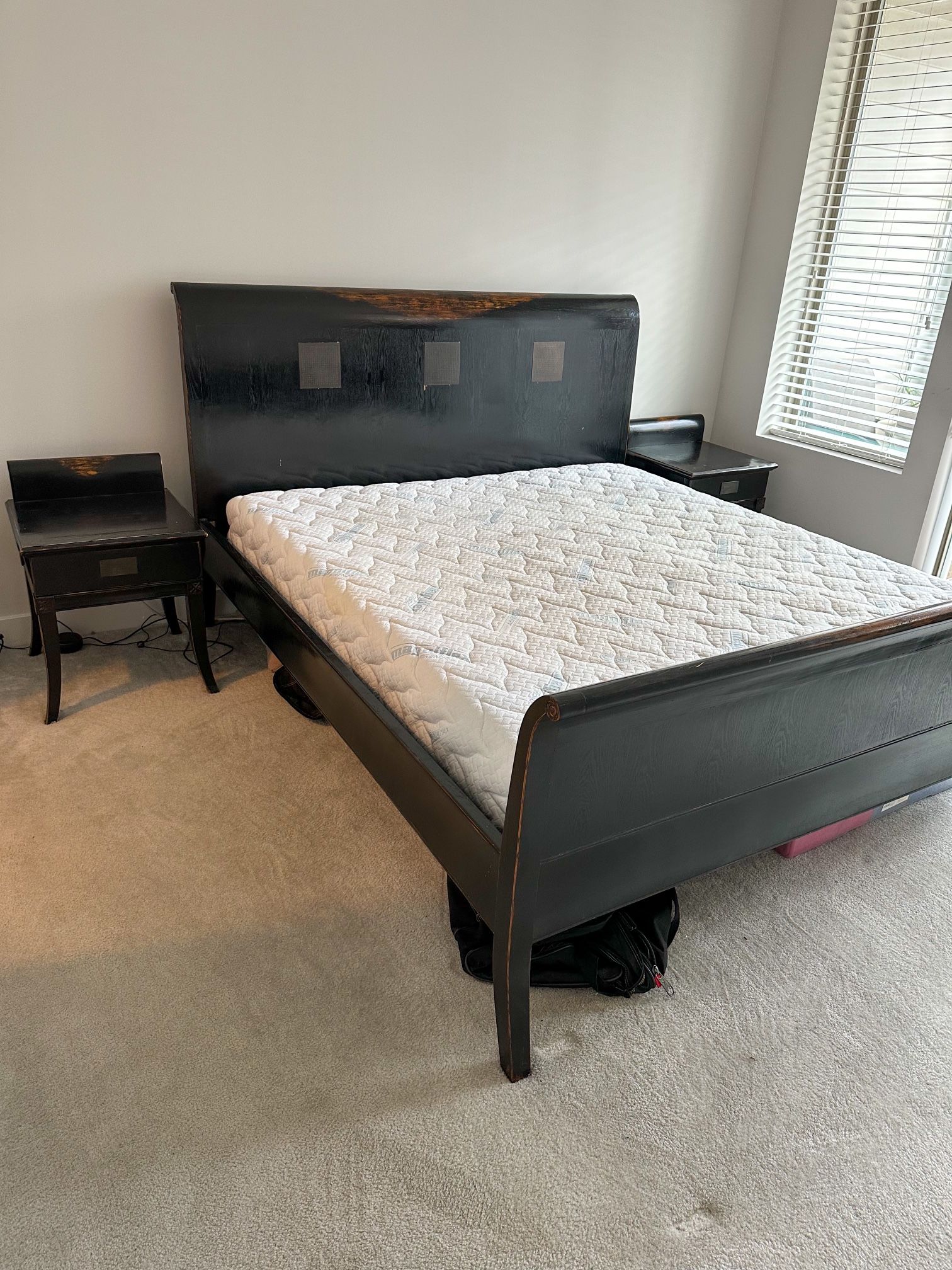 Solid Wood King Size Bed + Optional Mattress