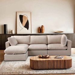 Brand-new in box Beige Cloud Sectional Couch + Ottoman modular couch