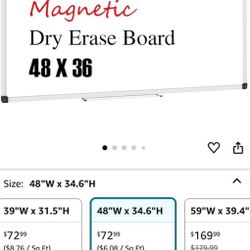 Magnetic Whiteboard 48 x 36