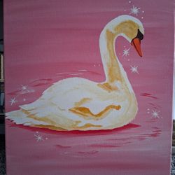 16x20 Acrylic Painting Art Swan