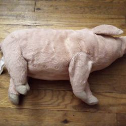 IKEA KNORRIG PIG PLUSH FARM ANIMAL PINK PIGLET PIG FARMER 14" - NICE CONDITION