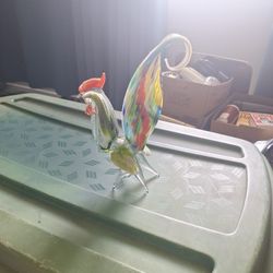 Heavy Glass Rooster 