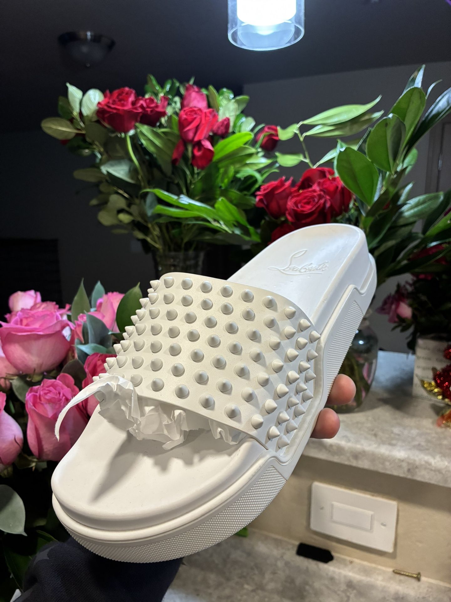 Christian Louboutin Slide - Size 42 All White Fits 8-9